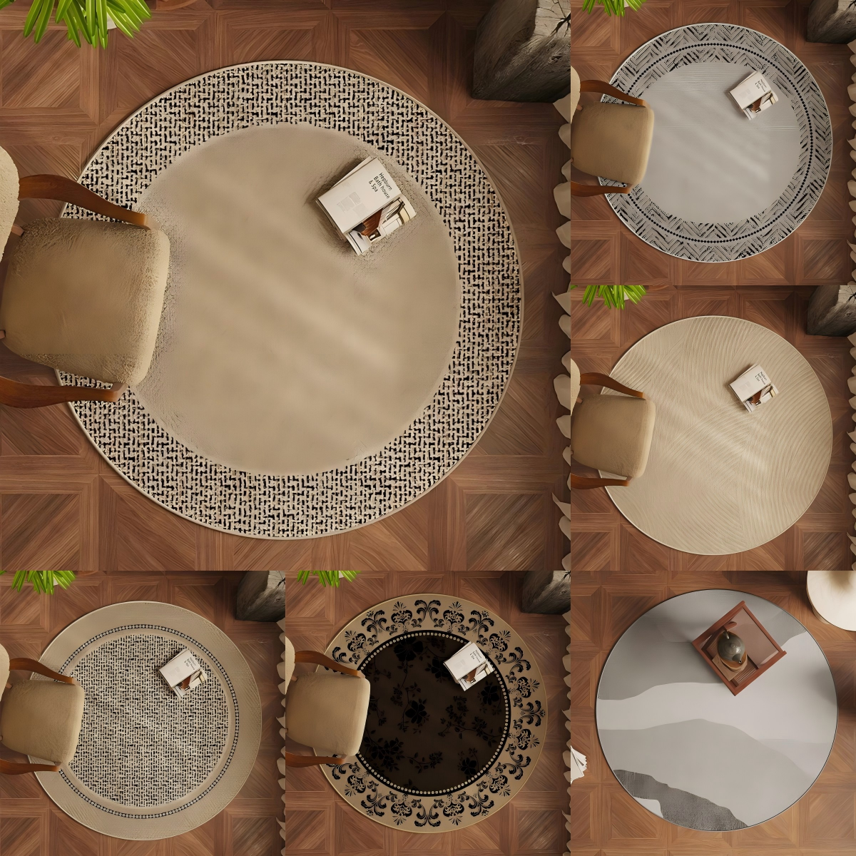 Electronics Repair Desk - VIKAMA Round Japanese Wabi-sabi Style Living