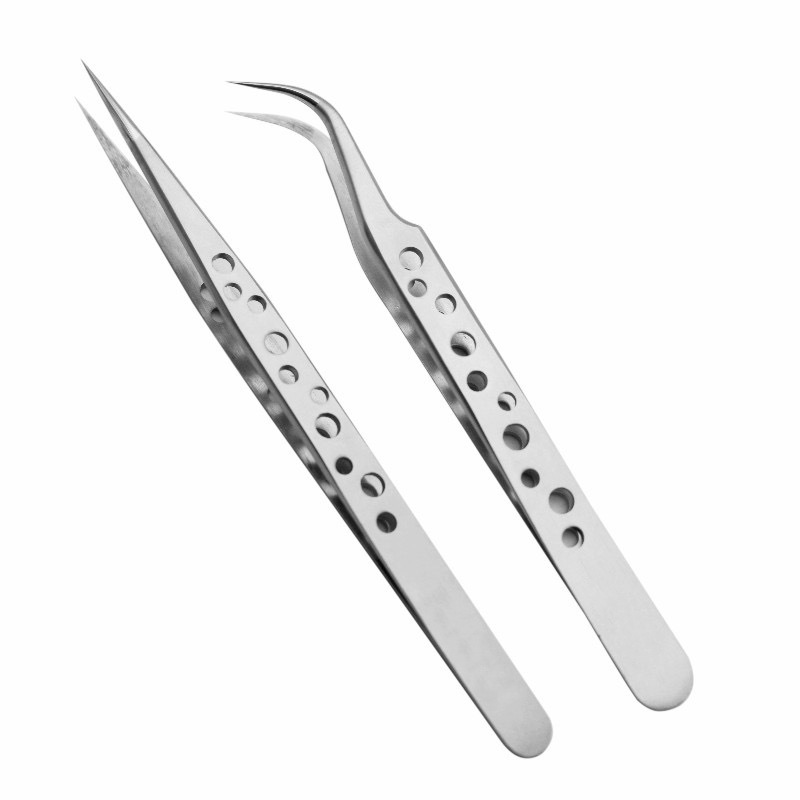 Electronics Repair Tool Kit - Electronics Industrial Tweezers Anti-static Curved Straight