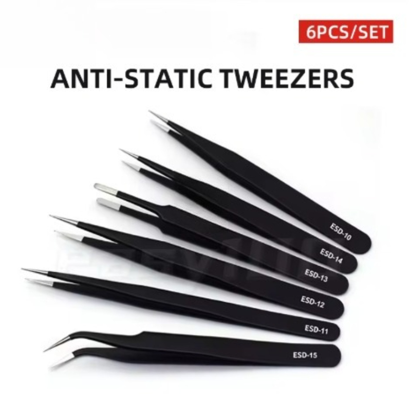 6pcs Precision Tweezers Set ES - Electronics Repair Tool Kit ulasan dan harga