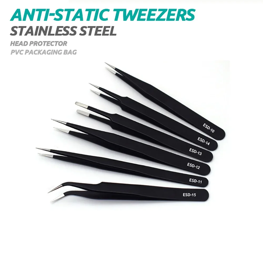 6pcs Precision Tweezers Set ES - Electronics Repair Tool Kit ulasan dan harga