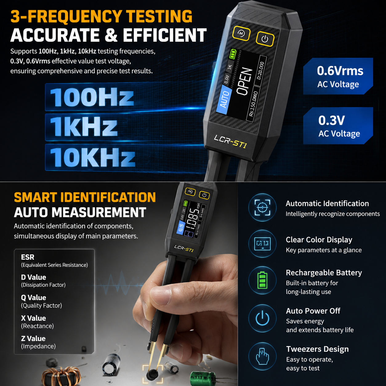 FNIRSI LCR-ST1 Mini Smart Twee - Smd Tweezer Set ulasan dan harga