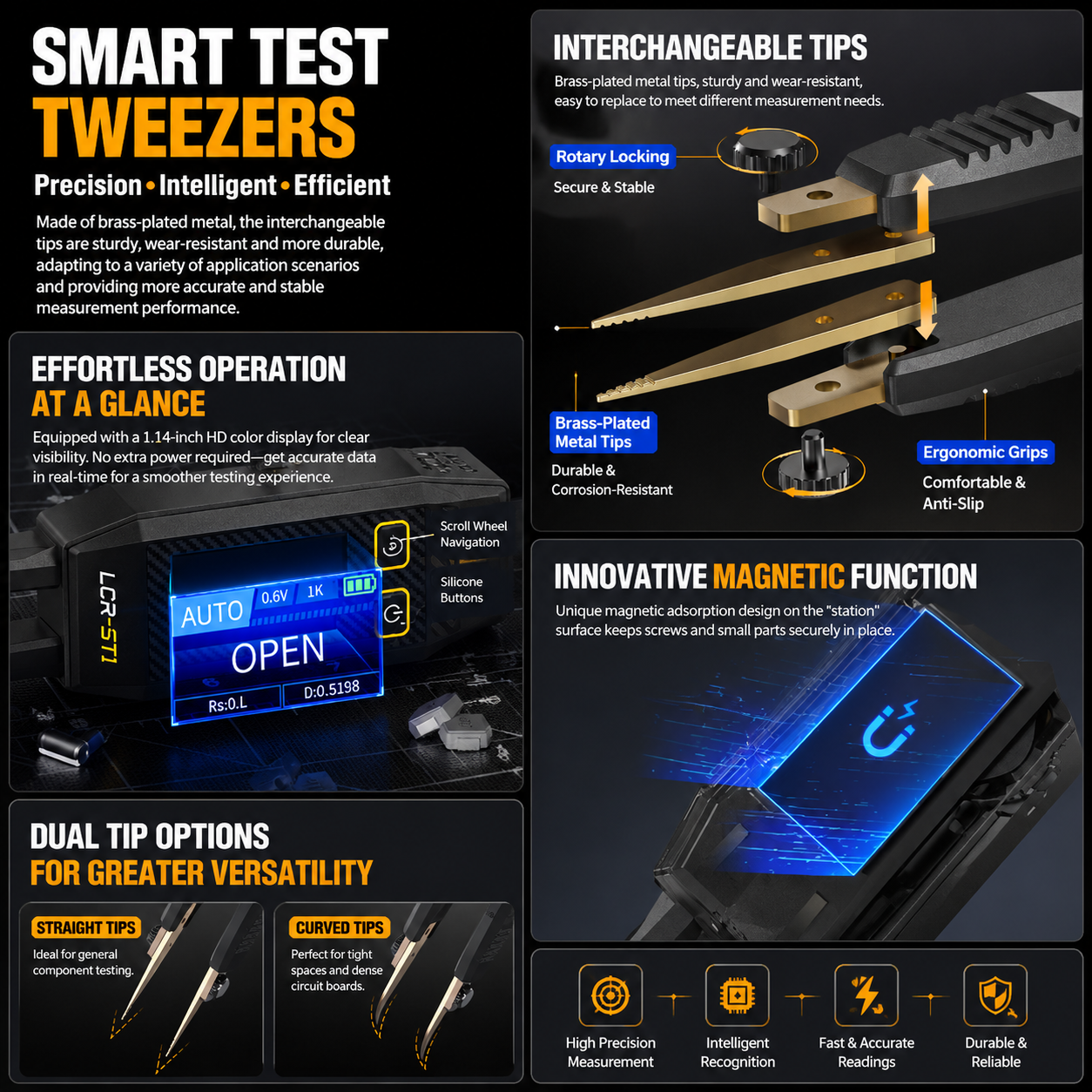 FNIRSI LCR-ST1 Mini Smart Twee - Smd Tweezer Set ulasan dan harga