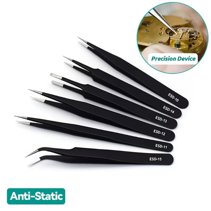 6 PCS Precision Tweezers Set A - Electronics Repair Tool Kit ulasan dan harga
