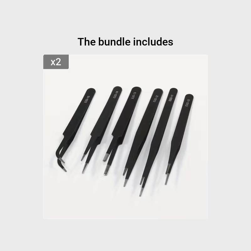 6 PCS Precision Tweezers Set A - Electronics Repair Tool Kit ulasan dan harga